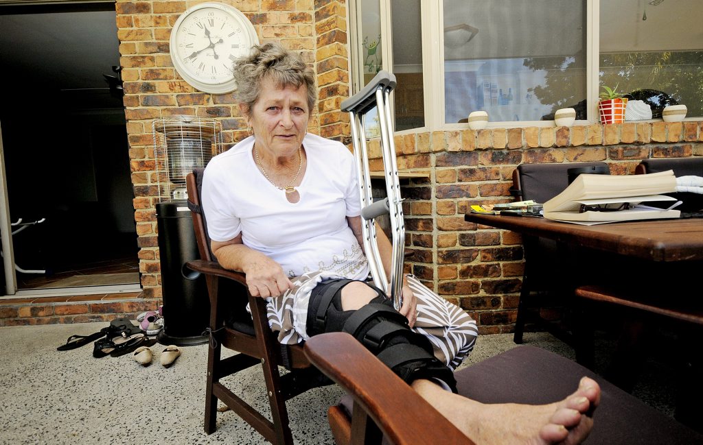 Great grand mother Beryl Sheridan 76y of Ocean Shores was robbed of around 300 dollars last Friday in Byron Bay as she tried to stop the thief Beryl fell and broke her kneecap. Great grand mother Beryl Sheridan 76y of Ocean Shores was robbed of around 300 dollars last Friday in Byron Bay as she tried to stop the thief Beryl fell and broke her kneecap.