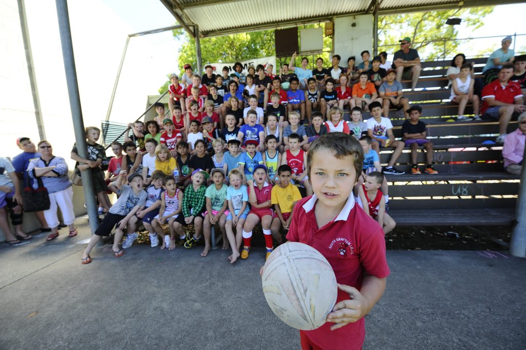 Izac McConnell, 7, at the Rebels presentation on Saturday morning at McKittrick Park. Photo JoJo Newby / The Daily Examiner Izac McConnell, 7, at the Rebels presentation on Saturday morning at McKittrick Park. Photo JoJo Newby / The Daily Examiner