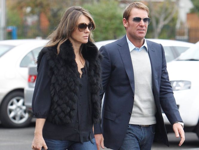 Liz Hurley and Shane Warne, pictured earlier this year. Liz Hurley and Shane Warne, pictured earlier this year.