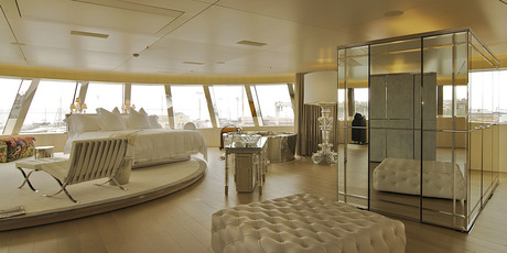 Superyacht 'A's master bedroom. Superyacht 'A's master bedroom.