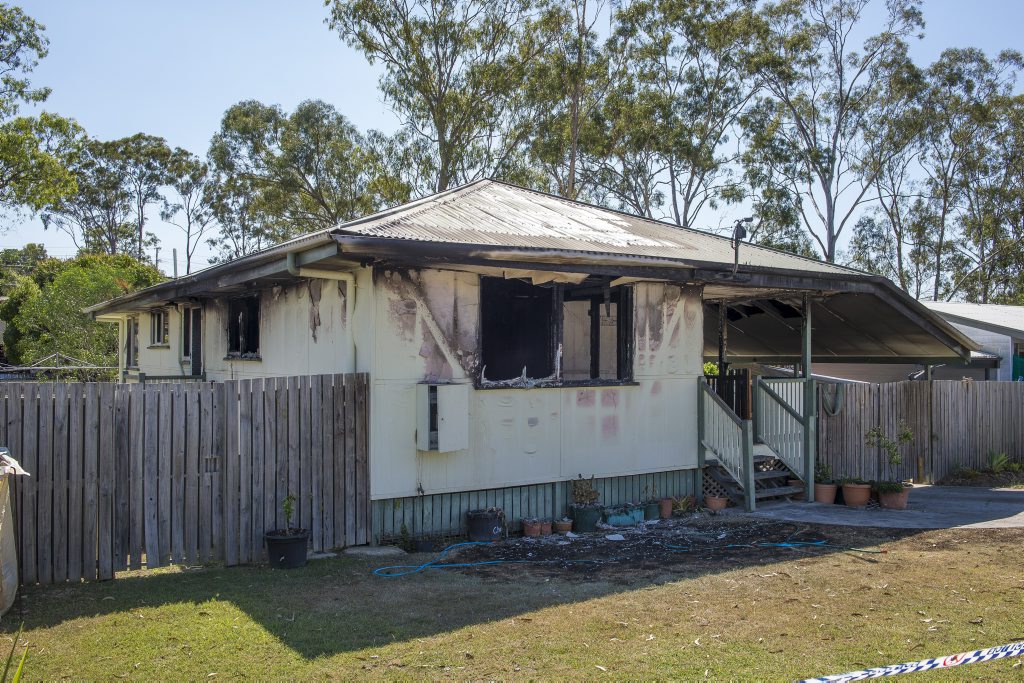 A burnt out house on Alder Street, Gladstone, is the victim of a suspected arson attack. A burnt out house on Alder Street, Gladstone, is the victim of a suspected arson attack.