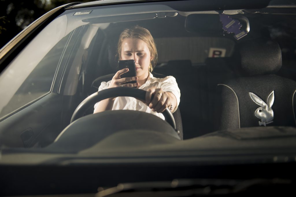 Alyssa Minenko knows the dangers of texting while driving and never uses her phone whilst on the move. Alyssa Minenko knows the dangers of texting while driving and never uses her phone whilst on the move.