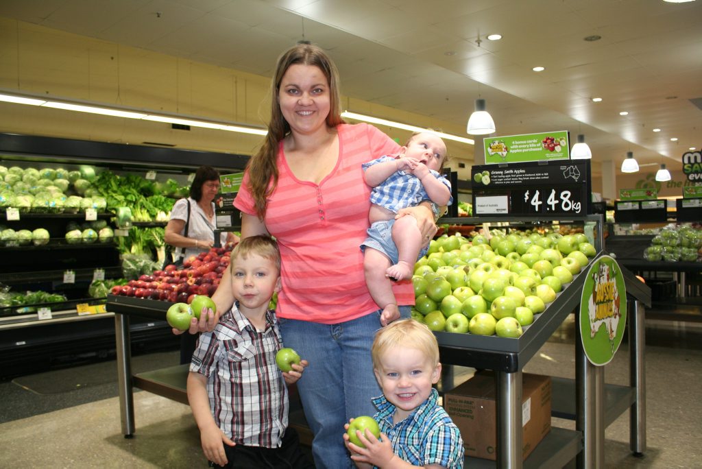 Katherine Keiler with her sons Isaac, Zane and Sebastian. Katherine appeared on Recipe to Riches last night. Photo Rachael Conaghan / Morning Bulletin