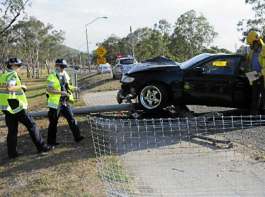 A council street light came off second best when this car went out of control on Sunday afternoon on Glenlyon Rd near the Phillip St roundabout. A council street light came off second best when this car went out of control on Sunday afternoon on Glenlyon Rd near the Phillip St roundabout.