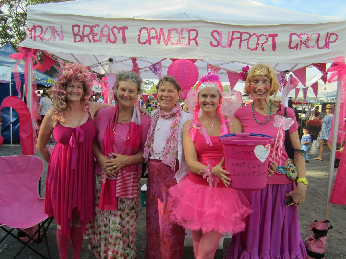 IN THE PINK: Getting into the spirit of Pink Day at the Byron Farmers’ Market today (Thursday) are members and volunteers of the Byron Breast Cancer Support Group (from left) Kelley Bohn, Helen Parker, Barb Pinter, Anna-Marie Orchard and Margarite Morgan. IN THE PINK: Getting into the spirit of Pink Day at the Byron Farmers’ Market today (Thursday) are members and volunteers of the Byron Breast Cancer Support Group (from left) Kelley Bohn, Helen Parker, Barb Pinter, Anna-Marie Orchard and Margarite Morgan.