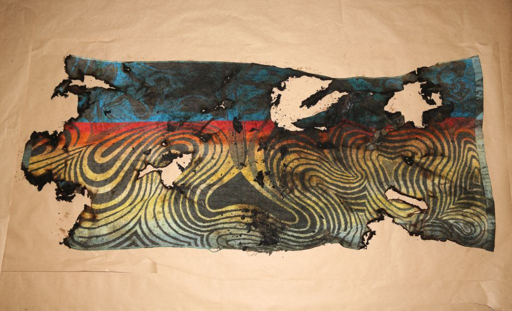 Thanks to public co-operation, police have now obtained an identical replica of the charred towel found near the Cedar Pocket crime scene. Thanks to public co-operation, police have now obtained an identical replica of the charred towel found near the Cedar Pocket crime scene.