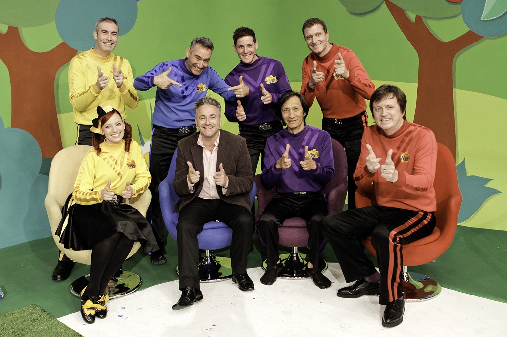 The Wiggles managing director Paul Field with original and new Wiggles.