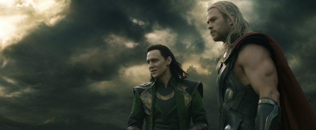 Tom Hiddleston, left and Chris Hemsworth in a scene from the movie Thor: The Dark World. Supplied by Image.net. Tom Hiddleston, left and Chris Hemsworth in a scene from the movie Thor: The Dark World. Supplied by Image.net.