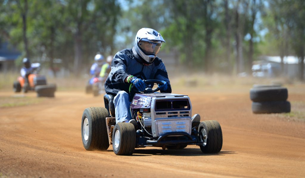 Ken Booy competing at the CQ Mower Racing Club at Yaamba over the weekend. Photo: Chris Ison / The Morning Bulletin Ken Booy competing at the CQ Mower Racing Club at Yaamba over the weekend. Photo: Chris Ison / The Morning Bulletin