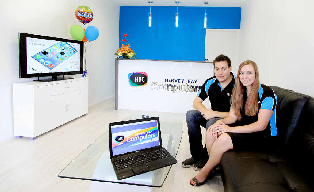 Zac and Loretta Janes have moved their business, Hervey Bay Computers, from home into a shop. Zac and Loretta Janes have moved their business, Hervey Bay Computers, from home into a shop.