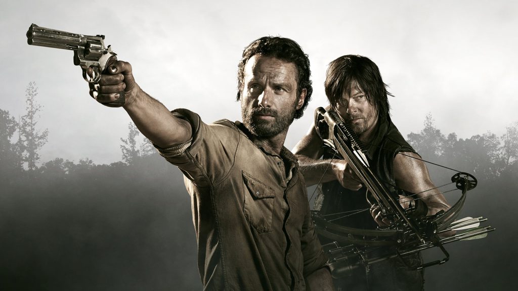Andrew Lincoln, left, and Norman Reedus star in the TV series The Walking Dead. Andrew Lincoln, left, and Norman Reedus star in the TV series The Walking Dead.