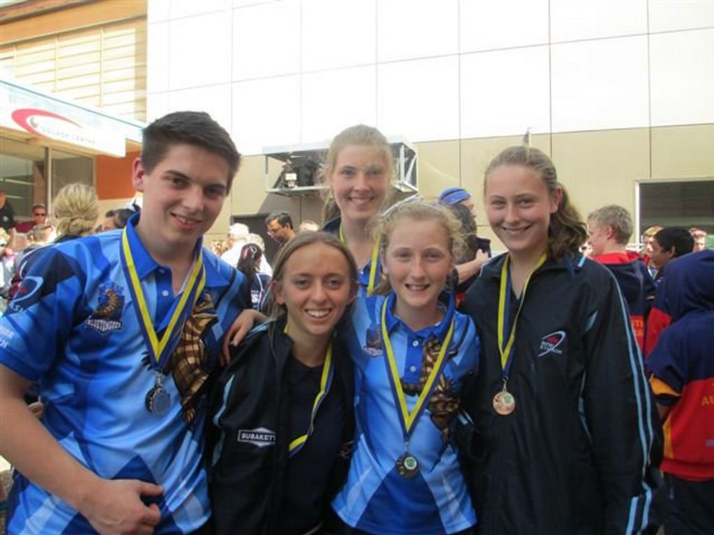 TOP EFFORT: Clarence players in the NSW team, from left: Nicolas Greenland Maclean, Moana Grey (also NSW team captain) Big River Squash, and Kelly, Laura and Sarah Moloney of Coutts Crossing. Photo: Contributed
TOP EFFORT: Clarence players in the NSW team, from left: Nicolas Greenland Maclean, Moana Grey (also NSW team captain) Big River Squash, and Kelly, Laura and Sarah Moloney of Coutts Crossing. Photo: Contributed