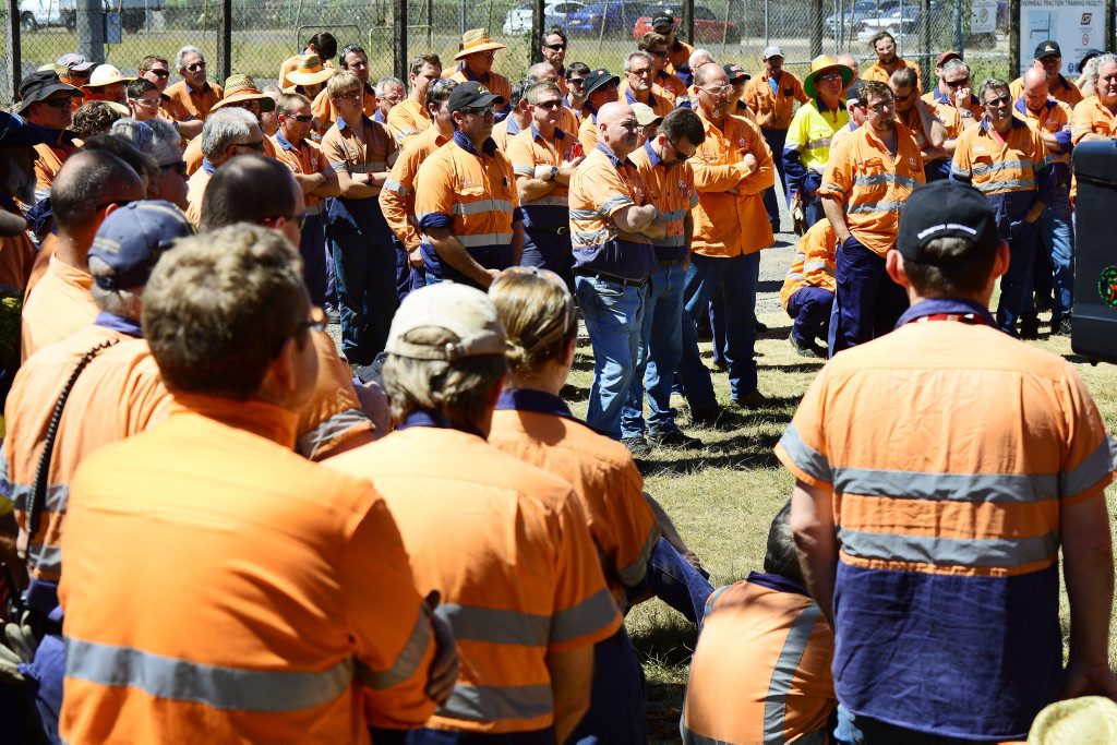 Aurizon workers. Aurizon workers.