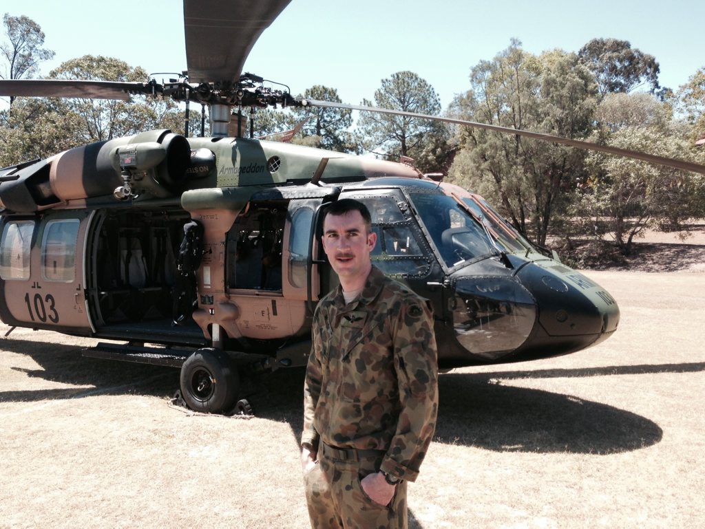 Major Brenton Mellor of the 6th Aviation Regiment. Major Brenton Mellor of the 6th Aviation Regiment.