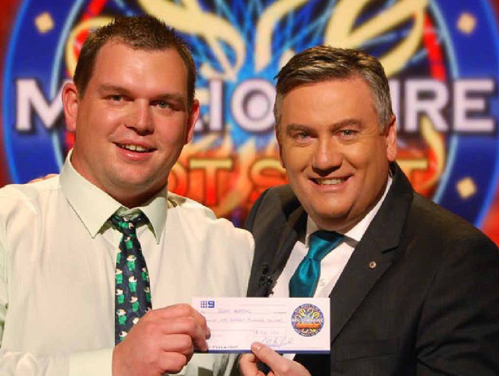 BIG WINNER: Geoff Keating from Regency Downs survived four questions from Eddie McGuire to go on and win $100,000 on Channel Nine’s Millionaire Hot Seat. BIG WINNER: Geoff Keating from Regency Downs survived four questions from Eddie McGuire to go on and win $100,000 on Channel Nine’s Millionaire Hot Seat.