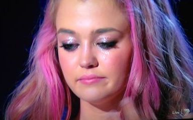 Jiordan Tolli sheds a tear after her elimination. Jiordan Tolli sheds a tear after her elimination.