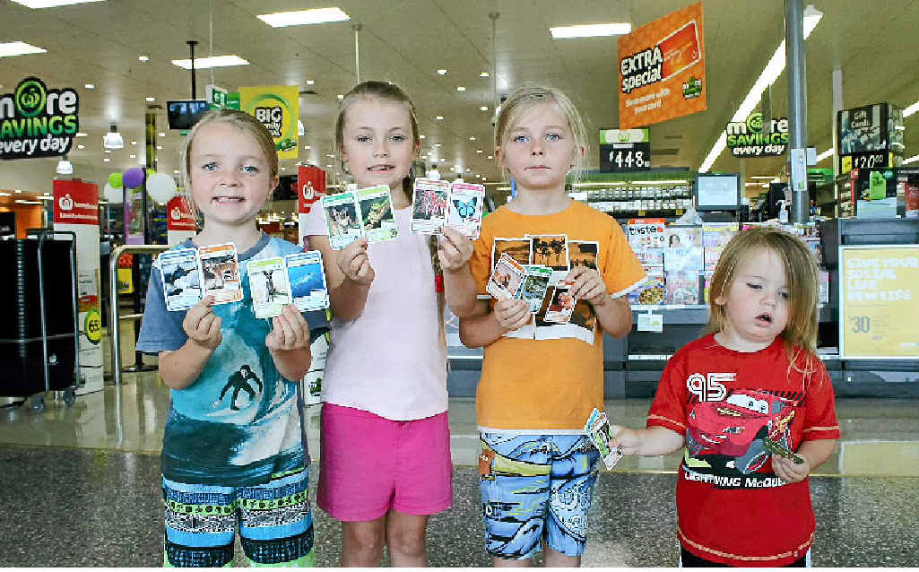 HUNTERS AND COLLECTORS: The Lord family Triston, 5, Summer, 7, Ryan, 6 and Andy, 2, of Bangalow have enjoyed collecting the cards. HUNTERS AND COLLECTORS: The Lord family Triston, 5, Summer, 7, Ryan, 6 and Andy, 2, of Bangalow have enjoyed collecting the cards.