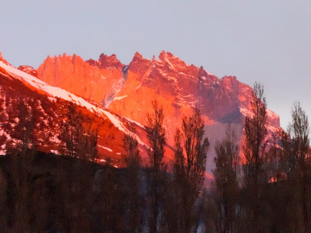 The sun rises on the Condors' nest at Las Torres. The sun rises on the Condors' nest at Las Torres.