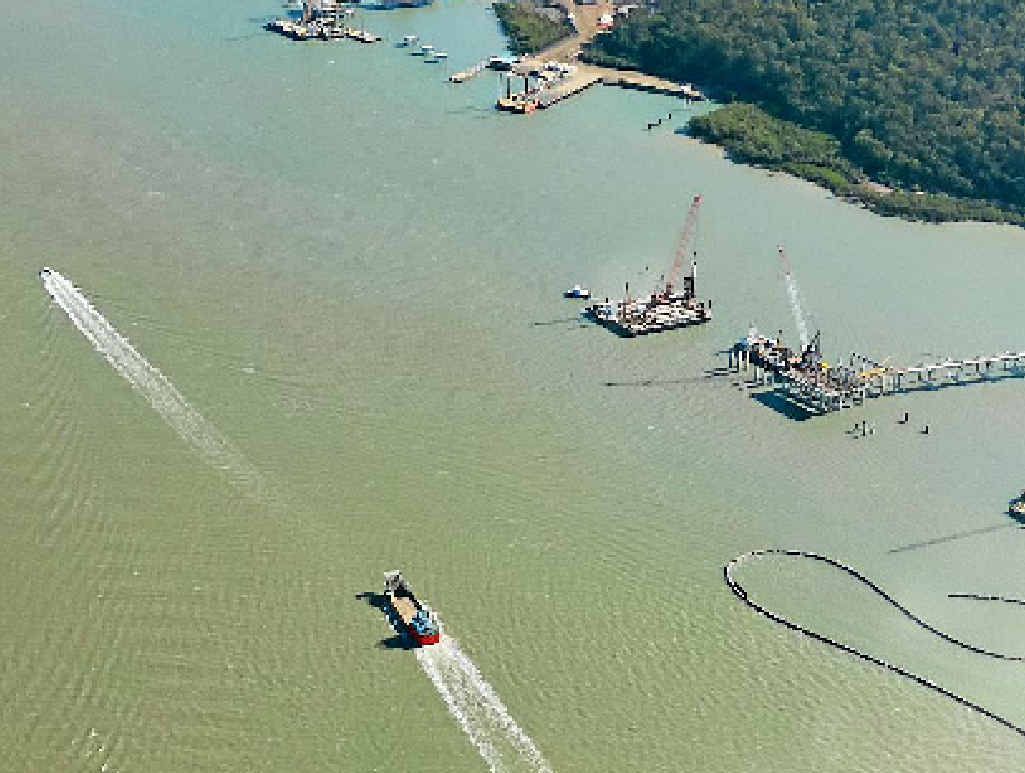 SAFETY FIRST? Aerial view of dredging in the Gladstone Harbour. SAFETY FIRST? Aerial view of dredging in the Gladstone Harbour.