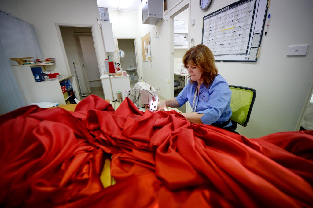 I Sew owner Suzan Stewart working on a large job. Photo Allan Reinikka / The Morning Bulletin I Sew owner Suzan Stewart working on a large job. Photo Allan Reinikka / The Morning Bulletin