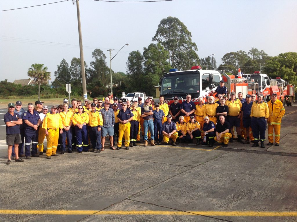 Rural Fire Service fire-fighters at the Woodburn Emergency Services Building ready to depart for Penrith on Monday morning. Photo Contributed Superintendant Boyd Townsend RFS Rural Fire Service fire-fighters at the Woodburn Emergency Services Building ready to depart for Penrith on Monday morning. Photo Contributed Superintendant Boyd Townsend RFS