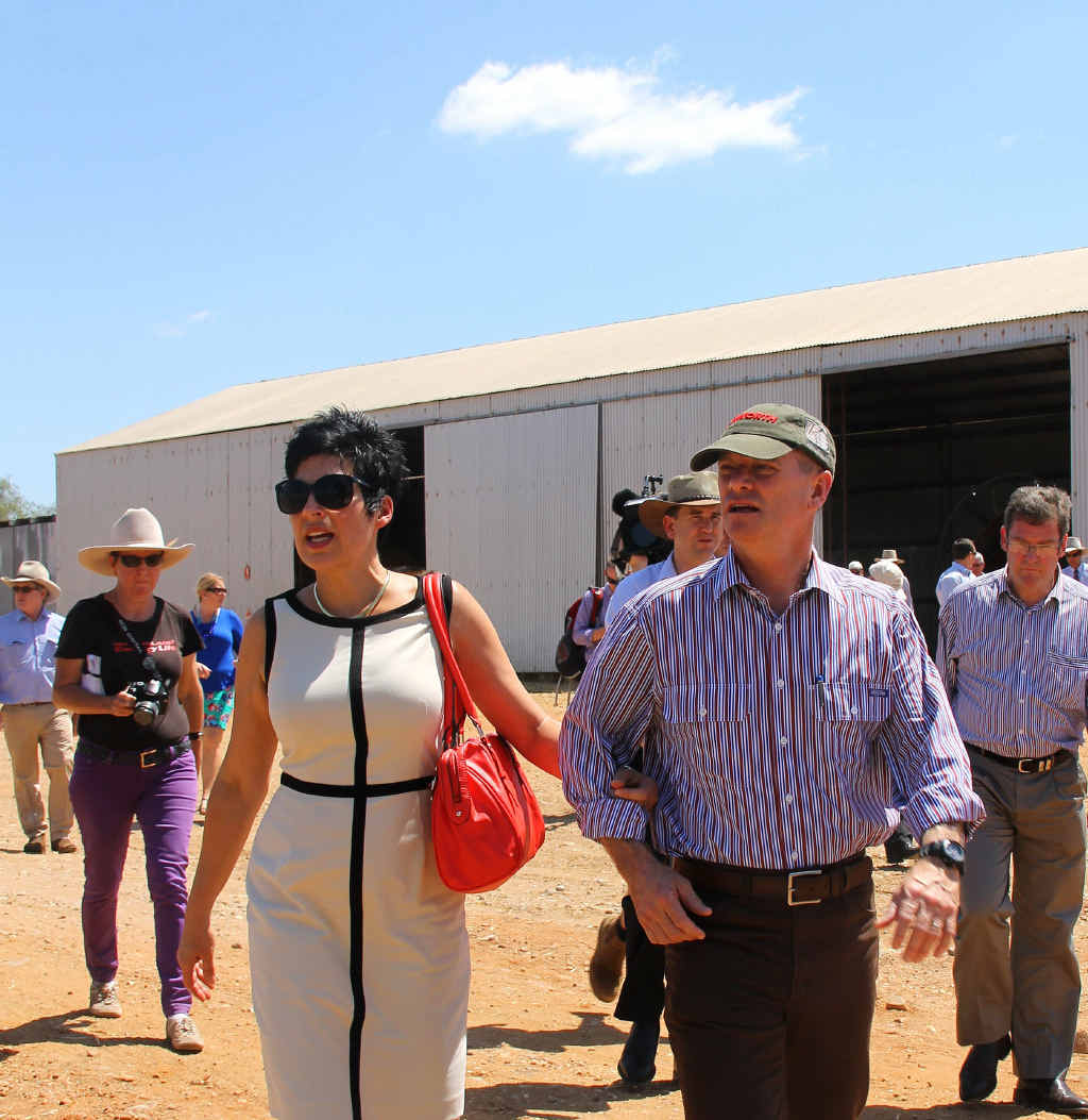 UNDER GUARD: Premier Campbell Newman and wife Lisa were relaxed as they walked around. UNDER GUARD: Premier Campbell Newman and wife Lisa were relaxed as they walked around.