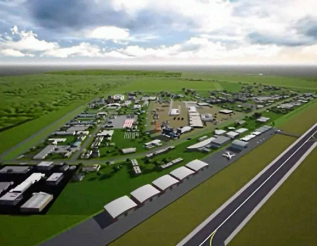An artist’s impression of Wagners’ Wellcamp airport from the newly released promotional video.