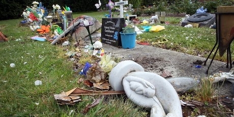 Vandals left a trail of destruction in the Sala St Cemetery over the weekend. Photo / Andrew Warner Vandals left a trail of destruction in the Sala St Cemetery over the weekend. Photo / Andrew Warner