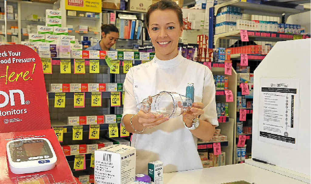 Pharmacist Madeline Orange said asthma sufferers should carry their preventers and relievers during bushfire season. Pharmacist Madeline Orange said asthma sufferers should carry their preventers and relievers during bushfire season.