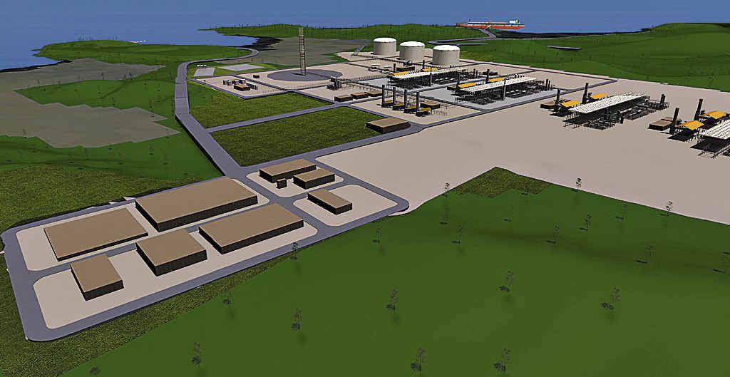 An artist's impression of the proposed Arrow LNG site on Curtis Island. An artist's impression of the proposed Arrow LNG site on Curtis Island.