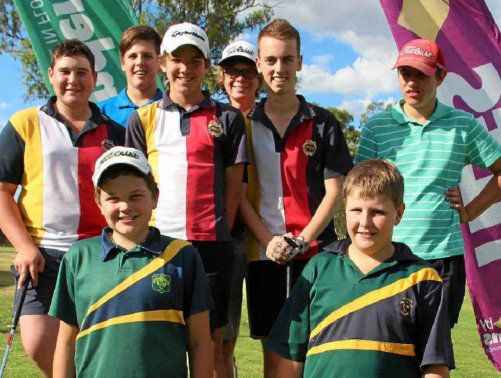 More than 20 Warwick junior golfers will take to the green tomorrow for the Darling Downs Junior Golf Classic. Among them will be (kneeling, from left) Declan Murphy, Josh Hynes; (standing) Nathan Jones, Tom Smith, Ben O’Dea, Jack Pearson, Jack Daley and Matthew Bell. More than 20 Warwick junior golfers will take to the green tomorrow for the Darling Downs Junior Golf Classic. Among them will be (kneeling, from left) Declan Murphy, Josh Hynes; (standing) Nathan Jones, Tom Smith, Ben O’Dea, Jack Pearson, Jack Daley and Matthew Bell.