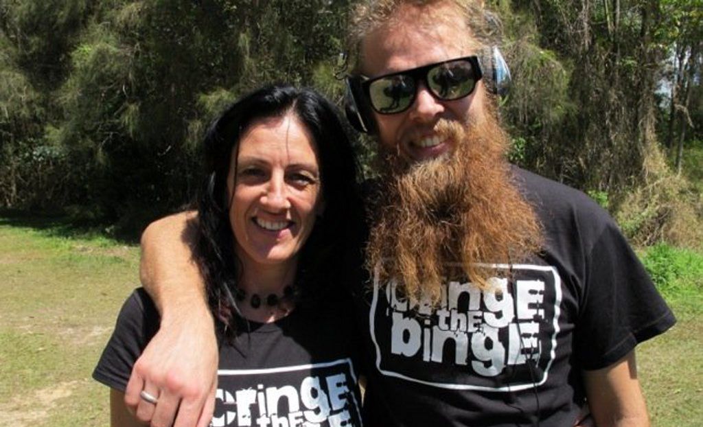 CRINGING THE BINGE: Director of the Byron Youth Service, Di Mahoney with Tommy Franklin. CRINGING THE BINGE: Director of the Byron Youth Service, Di Mahoney with Tommy Franklin.