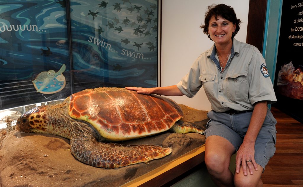 TURTLE TOURS: Ranger Lisa Emmert at the Mon Repos turtle rookery. Turtle tours start on Saturday night. Photo: Mike Knott / NewsMail TURTLE TOURS: Ranger Lisa Emmert at the Mon Repos turtle rookery. Turtle tours start on Saturday night. Photo: Mike Knott / NewsMail