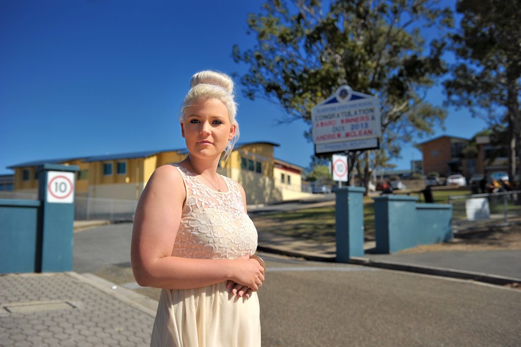 Gladstone State High school student Jaimi-Lee Langerak, 17, feels she has been singled out after her school banned her from going to the end-of-year-prom. Gladstone State High school student Jaimi-Lee Langerak, 17, feels she has been singled out after her school banned her from going to the end-of-year-prom.