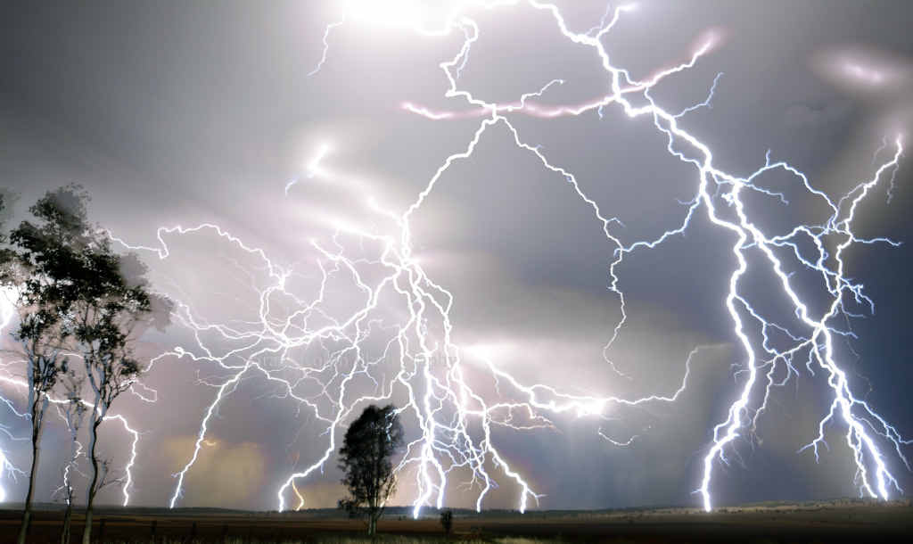 LIGHTING UP THE SKY: Higgins Stormchasing captured this 10-shot overlay showing the lightning rate over 10 minutes. LIGHTING UP THE SKY: Higgins Stormchasing captured this 10-shot overlay showing the lightning rate over 10 minutes.