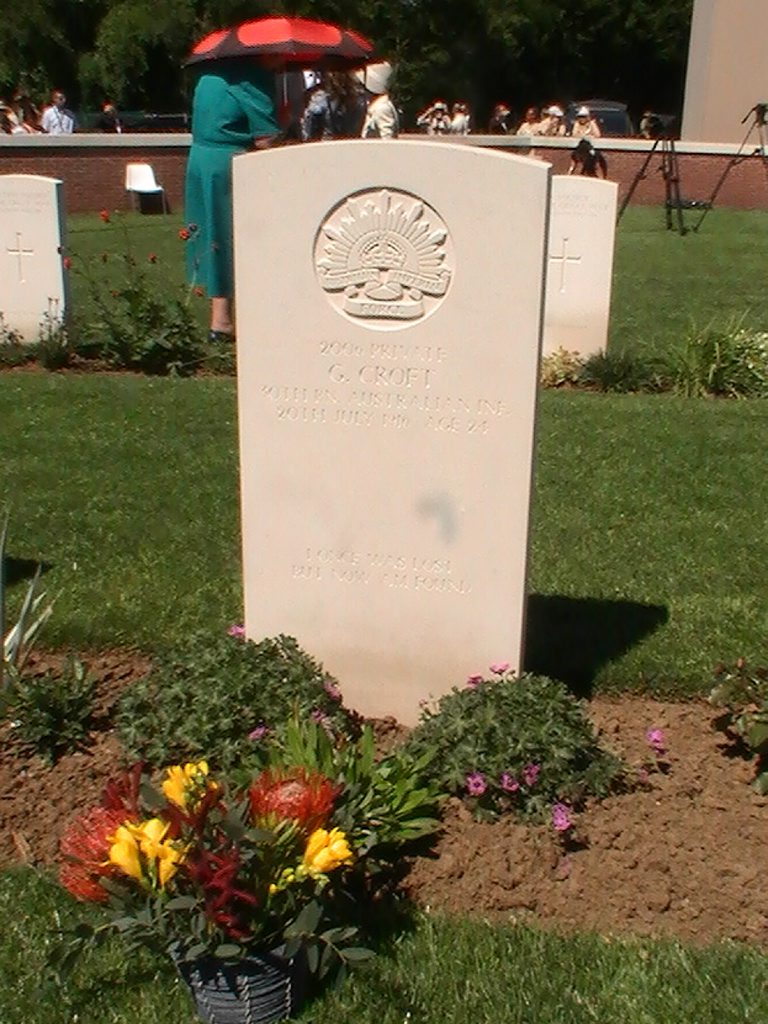 A tombstone at Fromelles A tombstone at Fromelles