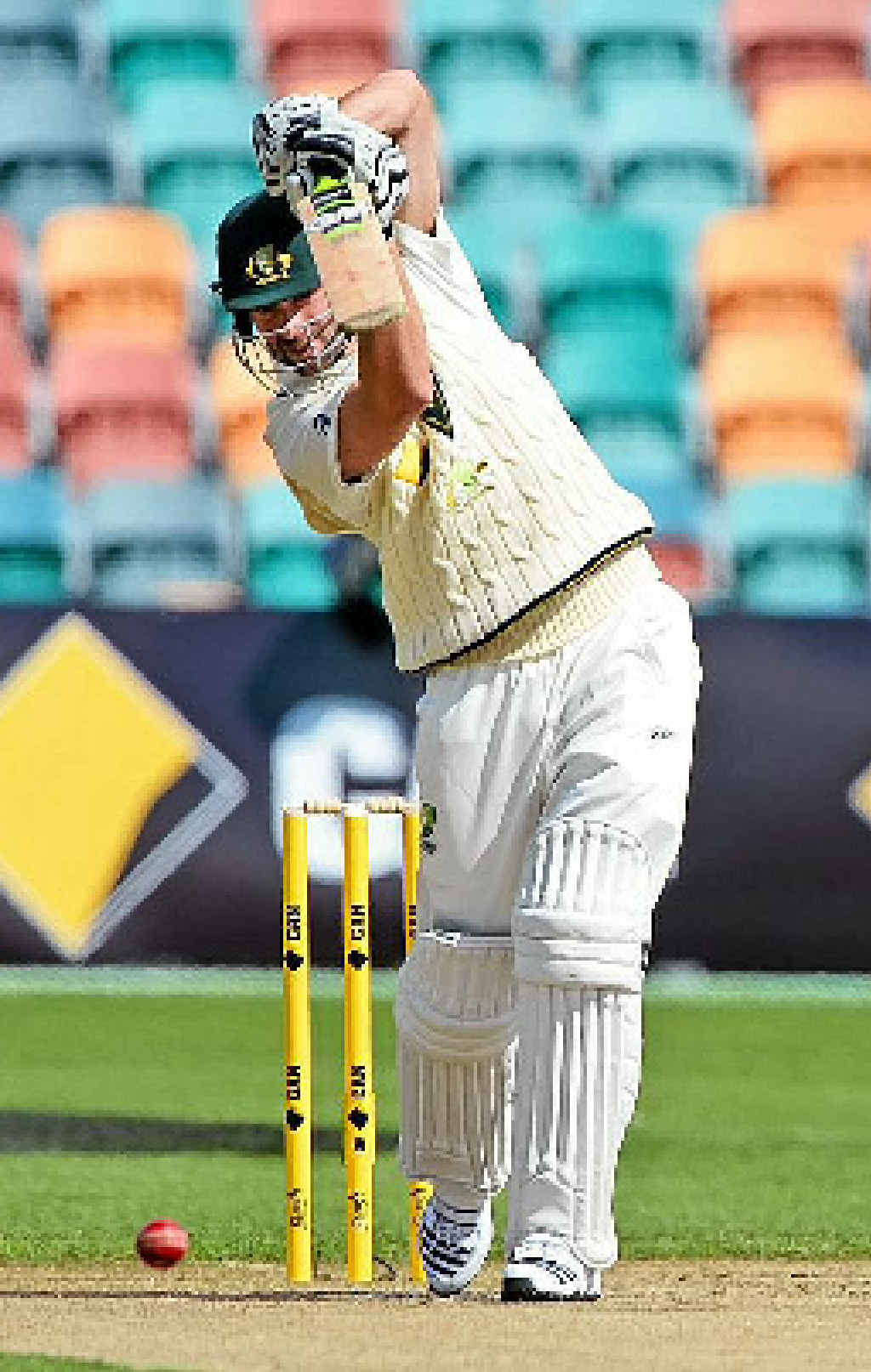 ASHES HOPEFUL: Alex Doolan drives a ball to the boundary against England while playing for Australia A in Hobart last week. ASHES HOPEFUL: Alex Doolan drives a ball to the boundary against England while playing for Australia A in Hobart last week.