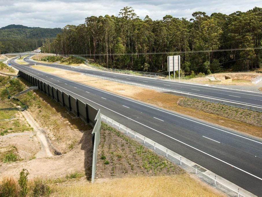 From the Greys Rd overpass, the Woolgoolga bypass section of the Sapphire to Woolgoolga Pacific Hwy upgrade looks ready to use. Photo: Trevor Veale / Coffs Coast Advocate From the Greys Rd overpass, the Woolgoolga bypass section of the Sapphire to Woolgoolga Pacific Hwy upgrade looks ready to use. Photo: Trevor Veale / Coffs Coast Advocate