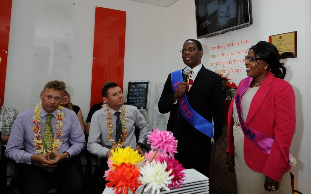 Opening Day for JEMA Clinic- Dr Edward Ogiji and his beautiful wife Mosun speaking at the opening of the clinic. Photo: Robyne Cuerel / Fraser Coast Chronicle Opening Day for JEMA Clinic- Dr Edward Ogiji and his beautiful wife Mosun speaking at the opening of the clinic. Photo: Robyne Cuerel / Fraser Coast Chronicle
