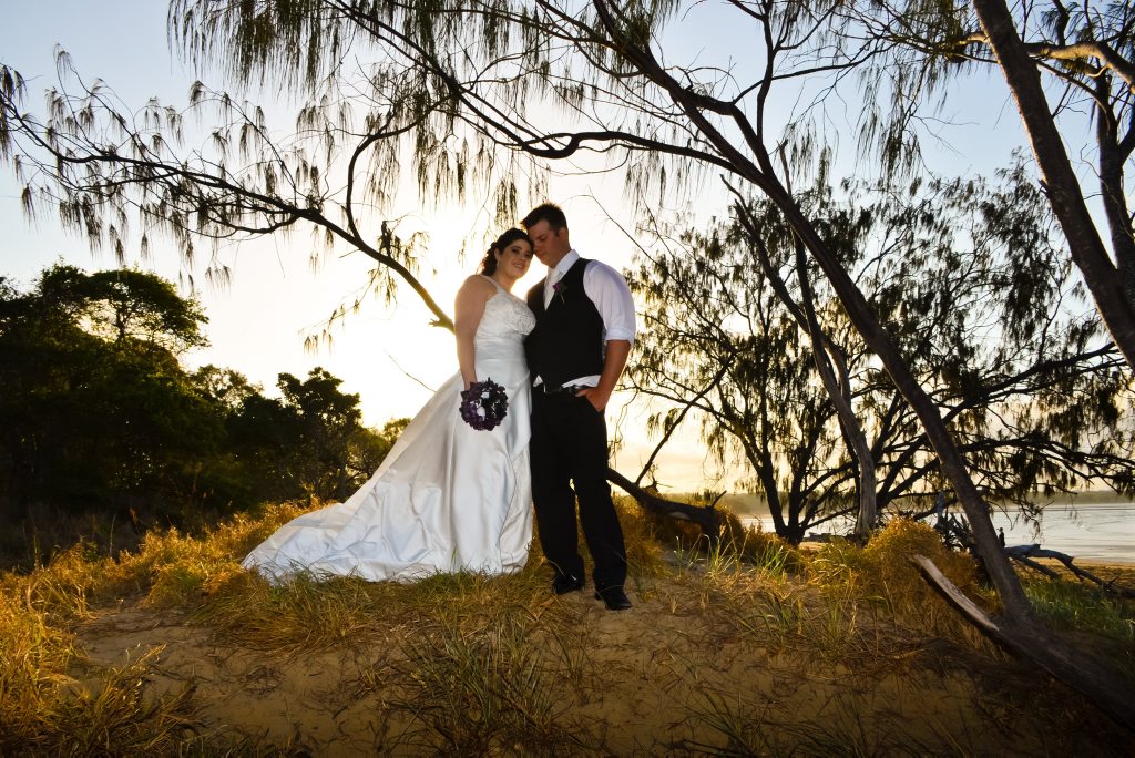 NEWLY WEDS: Travis Barnett and Racquel Beetham were married on October 26 at Canoe Point, Tannum Sands. NEWLY WEDS: Travis Barnett and Racquel Beetham were married on October 26 at Canoe Point, Tannum Sands.