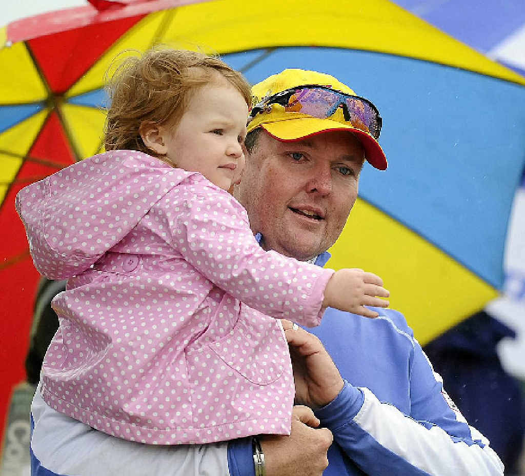 Jarrod Lyle, who has beaten leukemia for a second time, wears his heart on his sleeve with daughter Lusi at Royal Melbourne. Jarrod Lyle, who has beaten leukemia for a second time, wears his heart on his sleeve with daughter Lusi at Royal Melbourne.