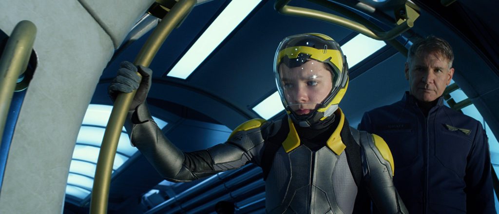Asa Butterfield and Harrison Ford in a scene from the movie Ender's Game. Asa Butterfield and Harrison Ford in a scene from the movie Ender's Game.