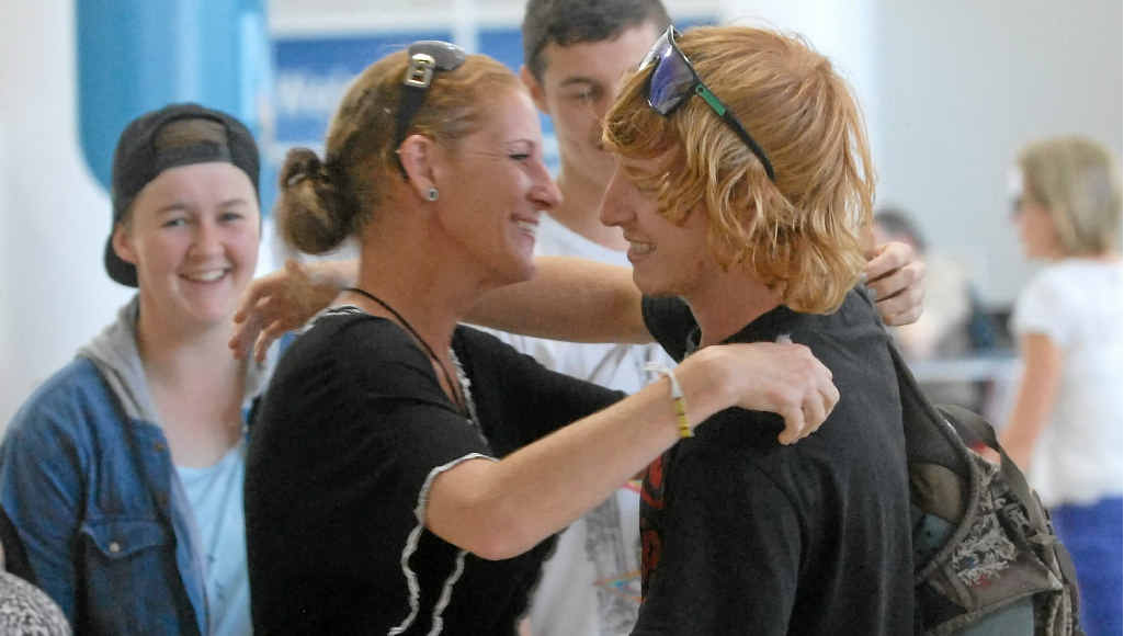 Theresa Roberts welcomes home her son Corey Laffin. Theresa Roberts welcomes home her son Corey Laffin.