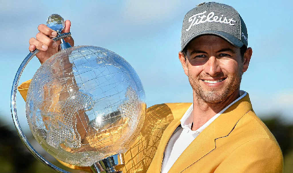 SUCCESS: Adam Scott poses with the trophy after winning the Australian Masters. SUCCESS: Adam Scott poses with the trophy after winning the Australian Masters.