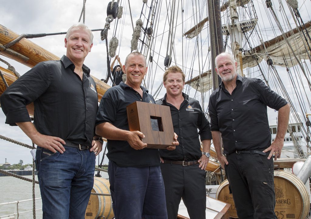 David Halliday, Mathew Boulton, Duncan Littler and Peter FitzSimons celebrate Bundaberg Rum's 125th. David Halliday, Mathew Boulton, Duncan Littler and Peter FitzSimons celebrate Bundaberg Rum's 125th.