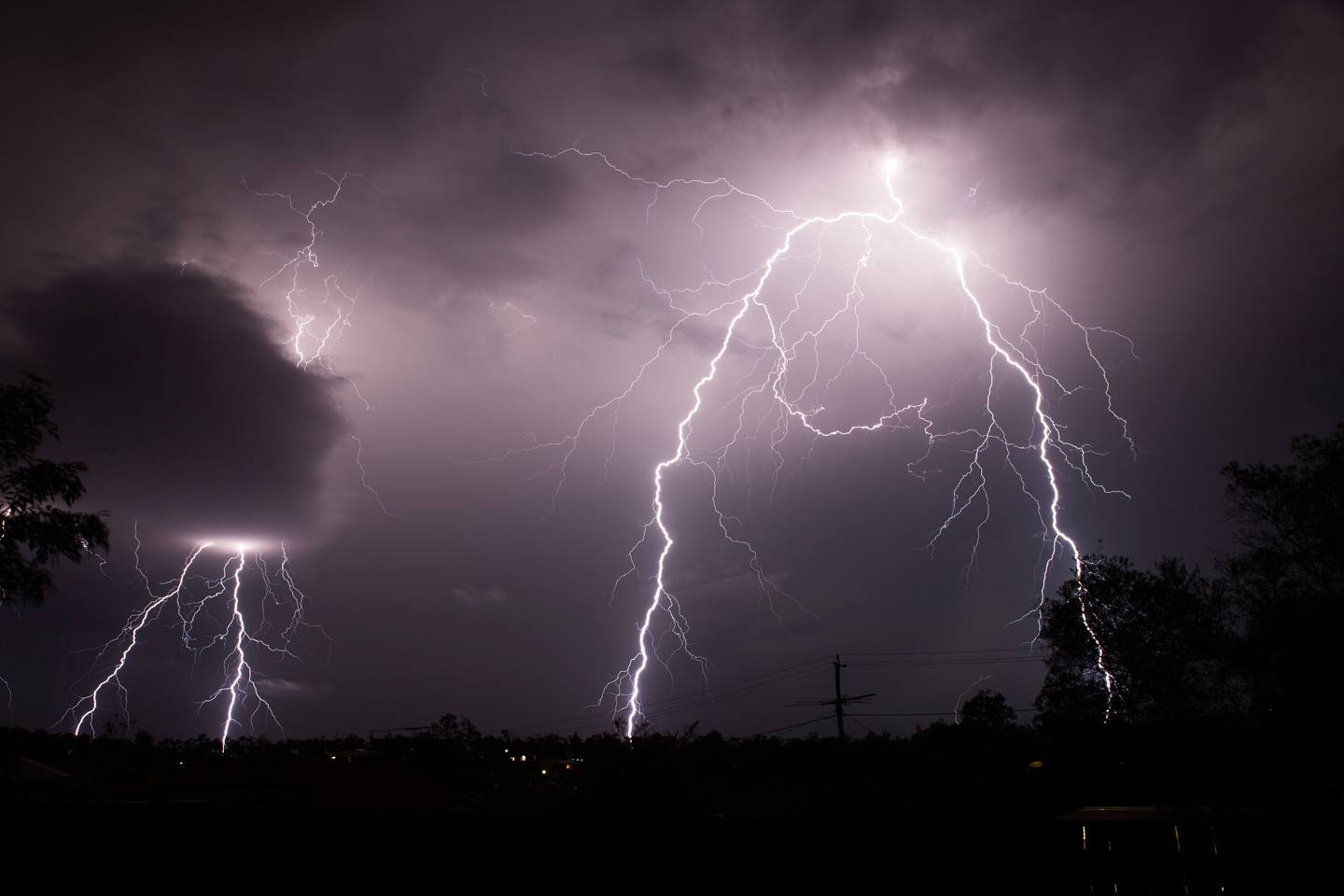 Lightning looking from Collingwod park towards Ipswich. Photo: Robert Thomas Lightning looking from Collingwod park towards Ipswich. Photo: Robert Thomas