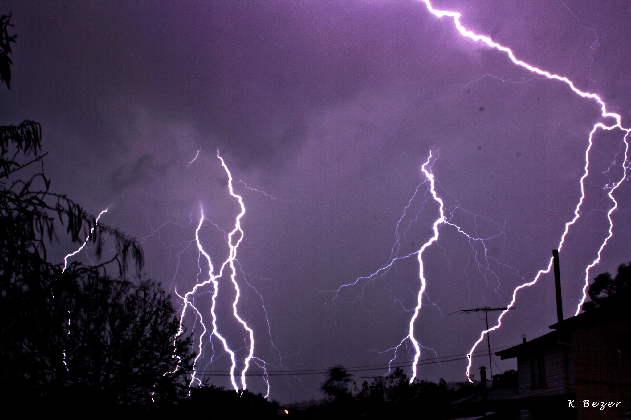Lightning over Queens Park last night, taken by Kathie Bezer. Lightning over Queens Park last night, taken by Kathie Bezer.