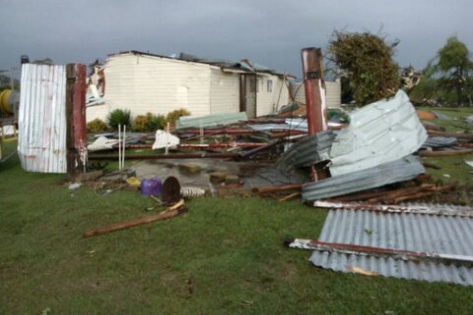 A tornado ripped the roof off a house near Armidale in NSW and damaged other homes. Photo: NSWRFS/Twitter A tornado ripped the roof off a house near Armidale in NSW and damaged other homes. Photo: NSWRFS/Twitter