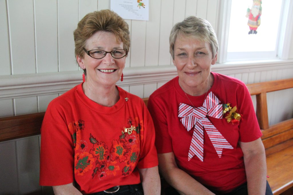 Image for sale: Warwick dancers Jan Lipman and Lyn Johnson take a break from the dance floor during Saturday's line dancing fundraiser at St Mark's Hall. Photo: Erin Smith / Warwick Daily News