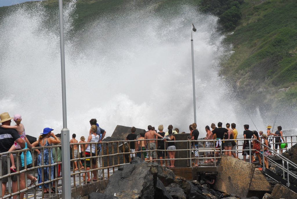 Image for sale: Big seas over the northern breakwall at Coffs Harbour marina.